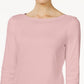 Charter Club Women's Petite Pima Cotton Button-Shoulder Top Pink Size Petite S