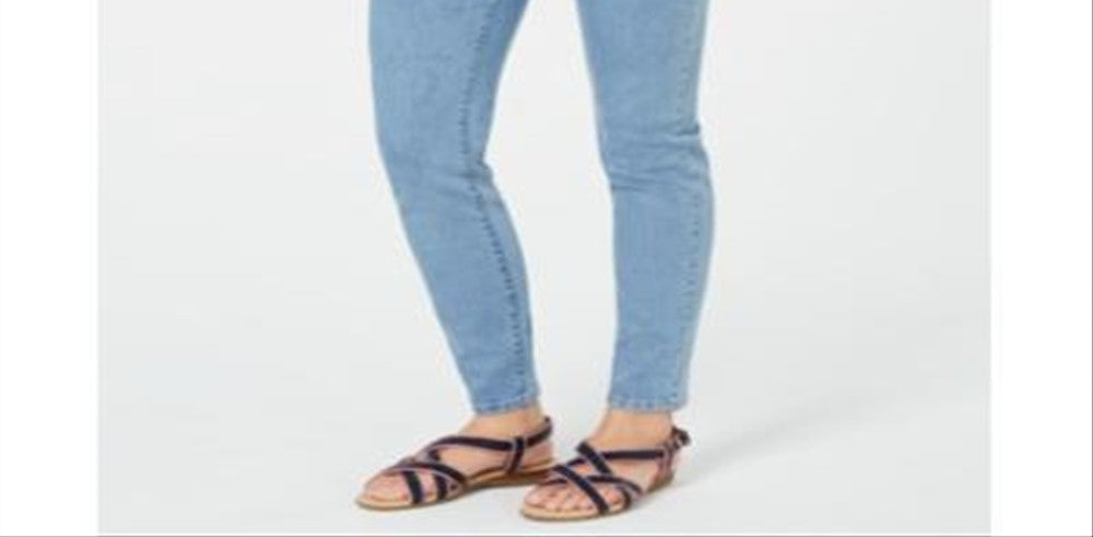 Charter Club Women's Bristol Skinny Ankle Jeans Light Blue Size 12