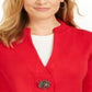 JM Collection Women's Holiday Party Brooch Cardigan Red Size Medium