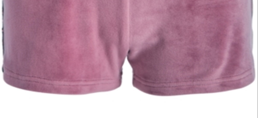 Ideology Big Girl's Side Taped Velour Shorts Purple Size Medium