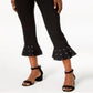 INC International Concepts Women's Studded Ruffle Hem Pants Black Size 8 Petite