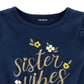 Carter's Toddler Girl's Vibes Print Tie Front Cotton T-Shirt Blue Size 3T