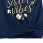 Carter's Toddler Girl's Vibes Print Tie Front Cotton T-Shirt Blue Size 3T