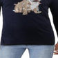 Club Room Men's Christmas Bulldog Graphic Holiday T-Shirt Blue Size XX-Large