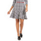 NY Collection Women's Plaid Fit & Flare Dress Black Size Petite Small