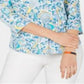 Charter Club Women's Pima Cotton Printed Boat Neck Top Blue Size Medium