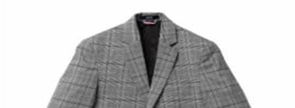 Tommy Hilfiger Big Boy's Stretch Windowpane Plaid Suit Jacket Black Size 10