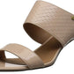Calvin Klein Women's Cecily Leather Open Toe Casual Slide Sandals Beige Size 10