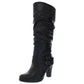 Style & Co Women's Sana Faux Leather Slouchy Mid Calf Boots Black Size 6 M