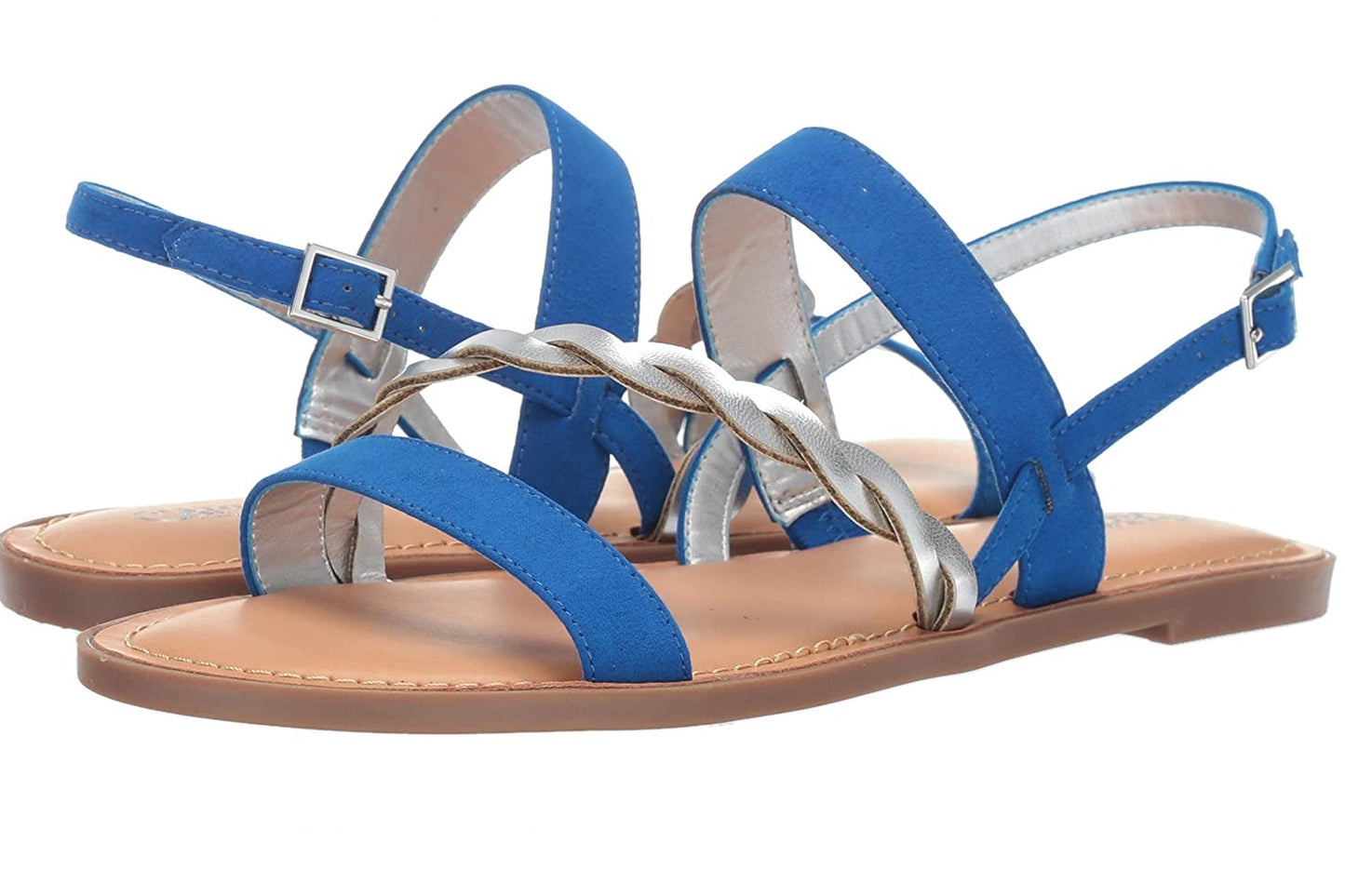 Carlos By Carlos Santana Women's Radley Flat Sandals Shoes Blue Size 5M