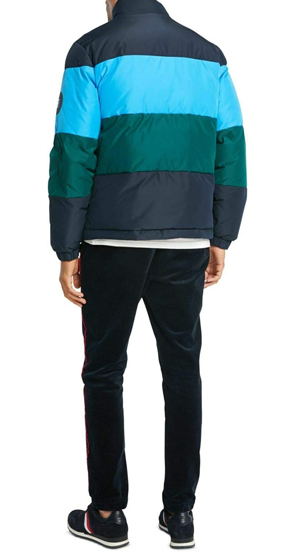 Tommy Hilfiger Men's Colorblocked Puffer Jacket Blue Size XXL