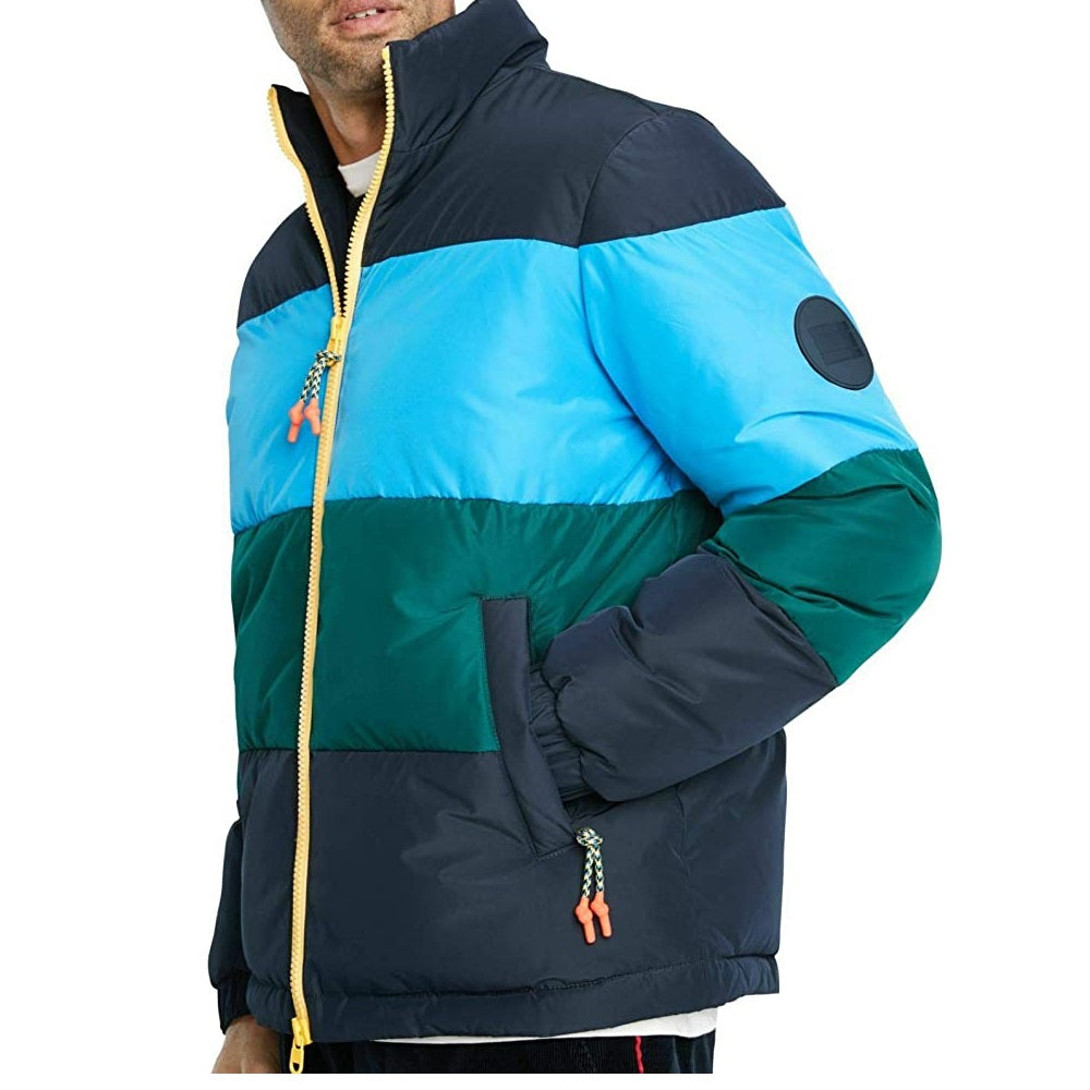 Tommy Hilfiger Men's Colorblocked Puffer Jacket Blue Size XXL