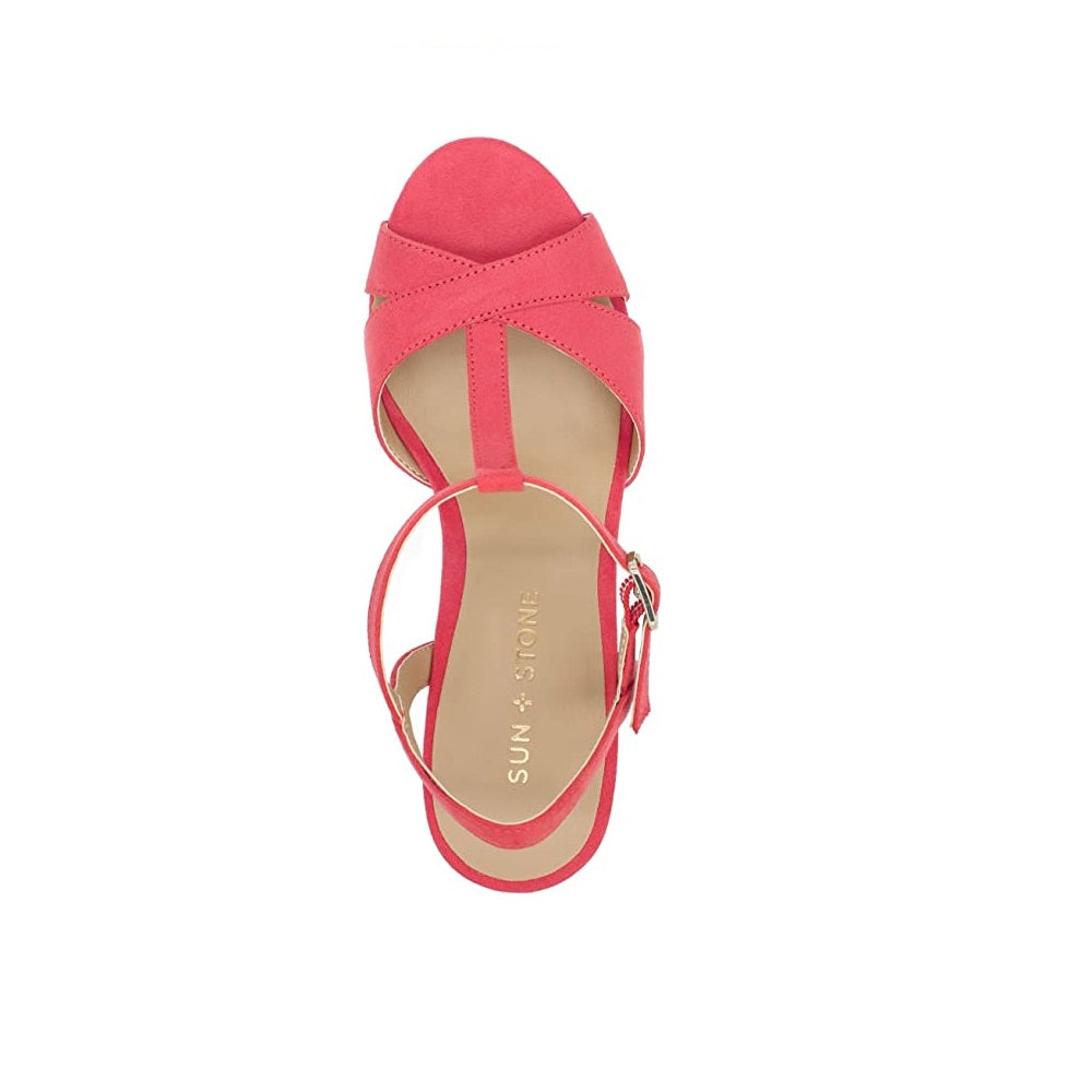 Sun + Stone Women's Jamie Strappy Platform Sandals Orange Size 8.5 M