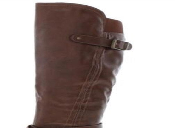 Style & Co Women's Mayy Faux Leather Buckle Knee High Boots Brown Size 6.5 M
