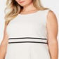 Kasper Women's Plus Crepe Sheath Dress White Size 14 W