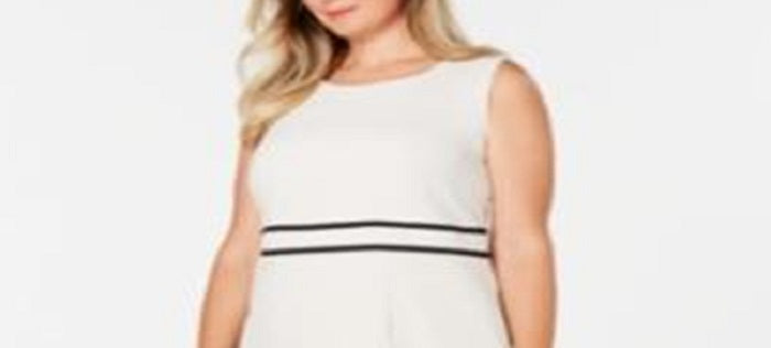 Kasper Women's Plus Crepe Sheath Dress White Size 14 W