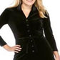 Anne Klein Women's Button Down 3/4 Sleeve Collared MIDI Shirt Dress Wear to Work Dress Black Size 6