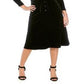 Anne Klein Women's Button Down 3/4 Sleeve Collared MIDI Shirt Dress Wear to Work Dress Black Size 6