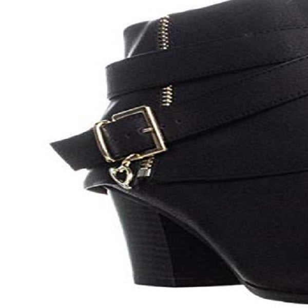 Thalia Sodi Women's Tully Faux Leather Block Heel Booties Black Size 5 M