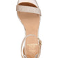 Material Girl Women's Blaire Fabric Open Toe Ankle Strap Classic Pumps Gold Size 9 M
