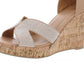 Material Girl Women's Faux Leather Ankle Strap Wedge Sandals Brown Size 9.5 M