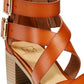 Material Girl Women's Danee Open Toe Casual Strappy Sandals Brown Size 10 M