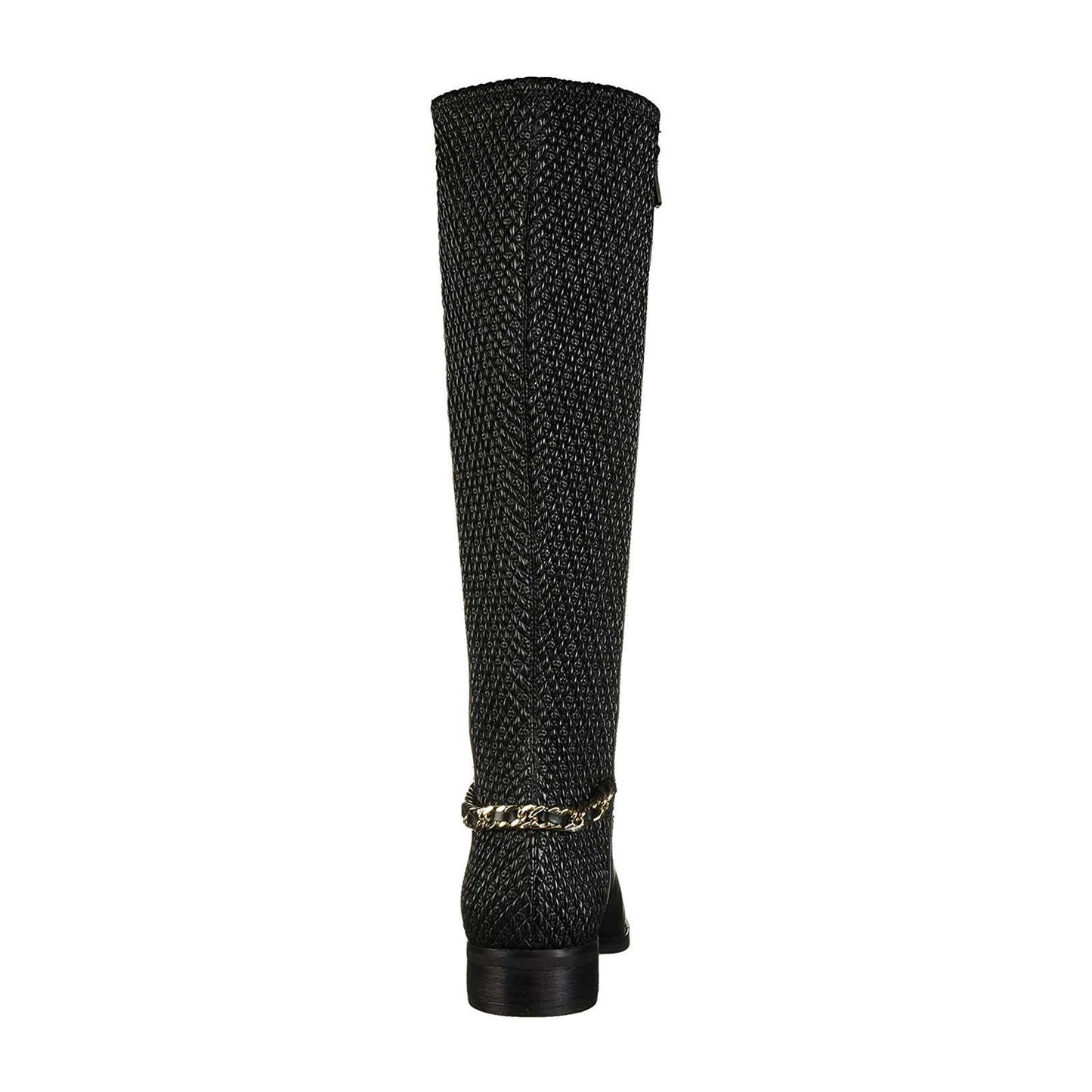 Cole Haan Women's Idina Stretch Boot Leather Round Toe Knee High Fashion Boots Black Size 5.5B