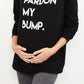 Motherhood Maternity Women's Pardon My Bump Crew Neck Graphic Sweatshirt Black Size X-Small
