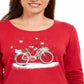 Karen Scott Women's Snow Bike Cotton Top Red Size X-Small