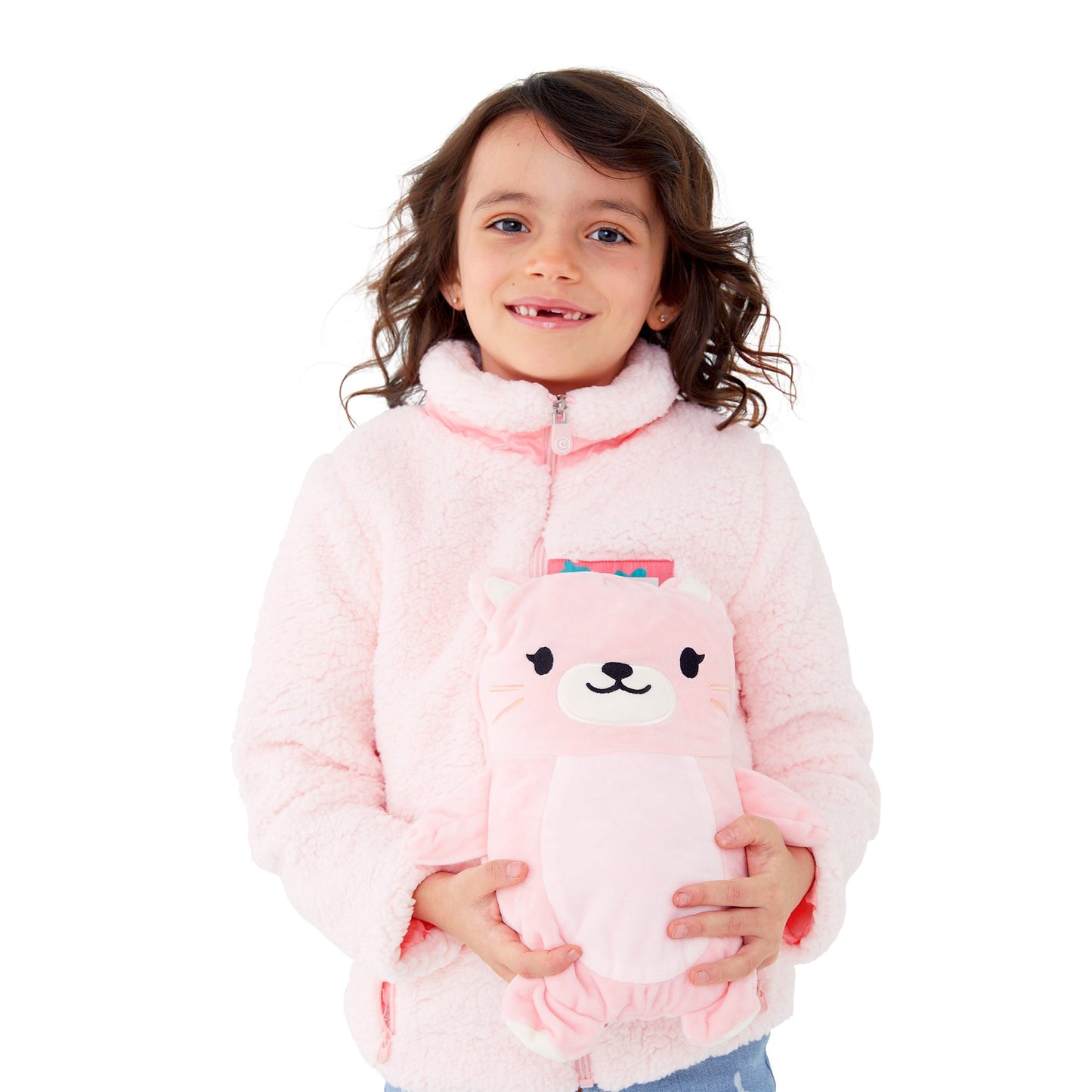 Cubcoats Character Transforming 2 in 1 Super Soft Sherpa Jacket, Kids Sherpas Jackets with Zipper Black Unisex