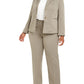 Le Suit Women's Plus Straight Leg Tonal Striped Pant Suit Brown Size 16W