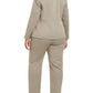 Le Suit Women's Plus Straight Leg Tonal Striped Pant Suit Brown Size 16W