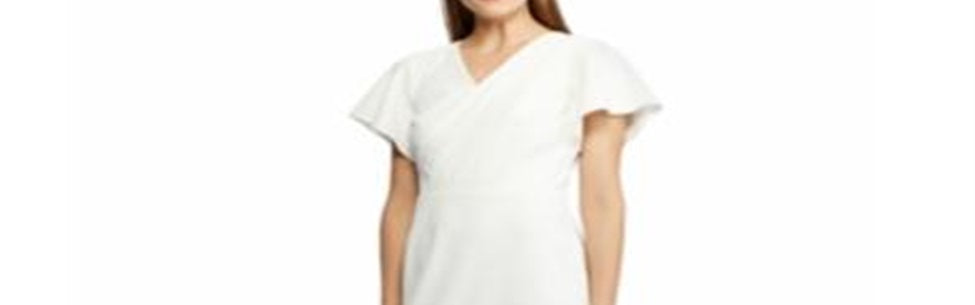 Ralph Lauren Women's Crepe Short Sleeve Dress White Size 0