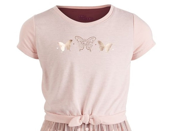 Epic Threads Little Girl's Butterfly Tie Front Dress Pink Size 6