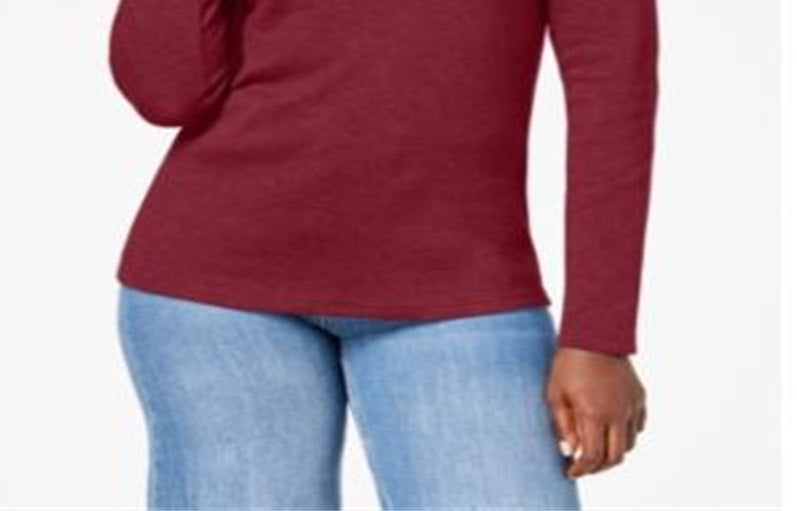 Karen Scott Women's Cotton Scoop Neck Top Red Size X-Large