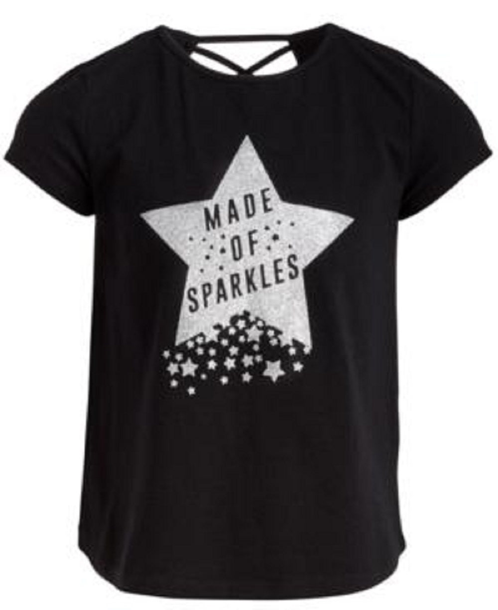 Ideology Girl's Graphic Print Cross Back T-Shirt Various Black Size 2T