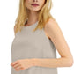 Alfani Women's Woven Linen Blend Shell Top Brown Size Large