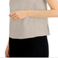 Alfani Women's Woven Linen Blend Shell Top Brown Size Large