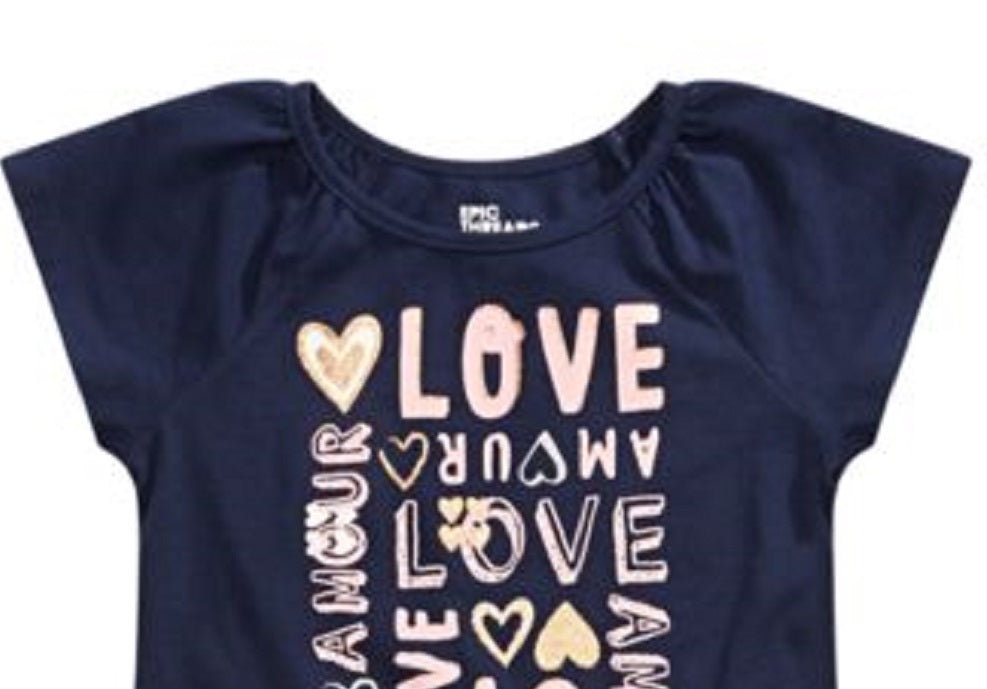 Epic Threads Little Girl's Love T-Shirt - Peacoat Blue Size 6