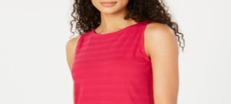 Charter Club Women's Textured Cotton Tank Top Pink Size -Petite L