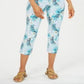 Charter Club Women's Printed Capri Pants Blue Size 12 Petite