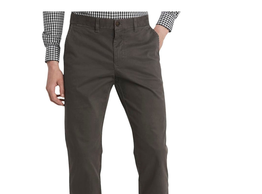 Tommy Hilfiger Men's Straight Leg Custom Fit Chino Pants Gray Size 34X32