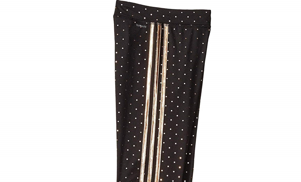 Adidas Girl's Metallic Dot Tights Black Size Medium