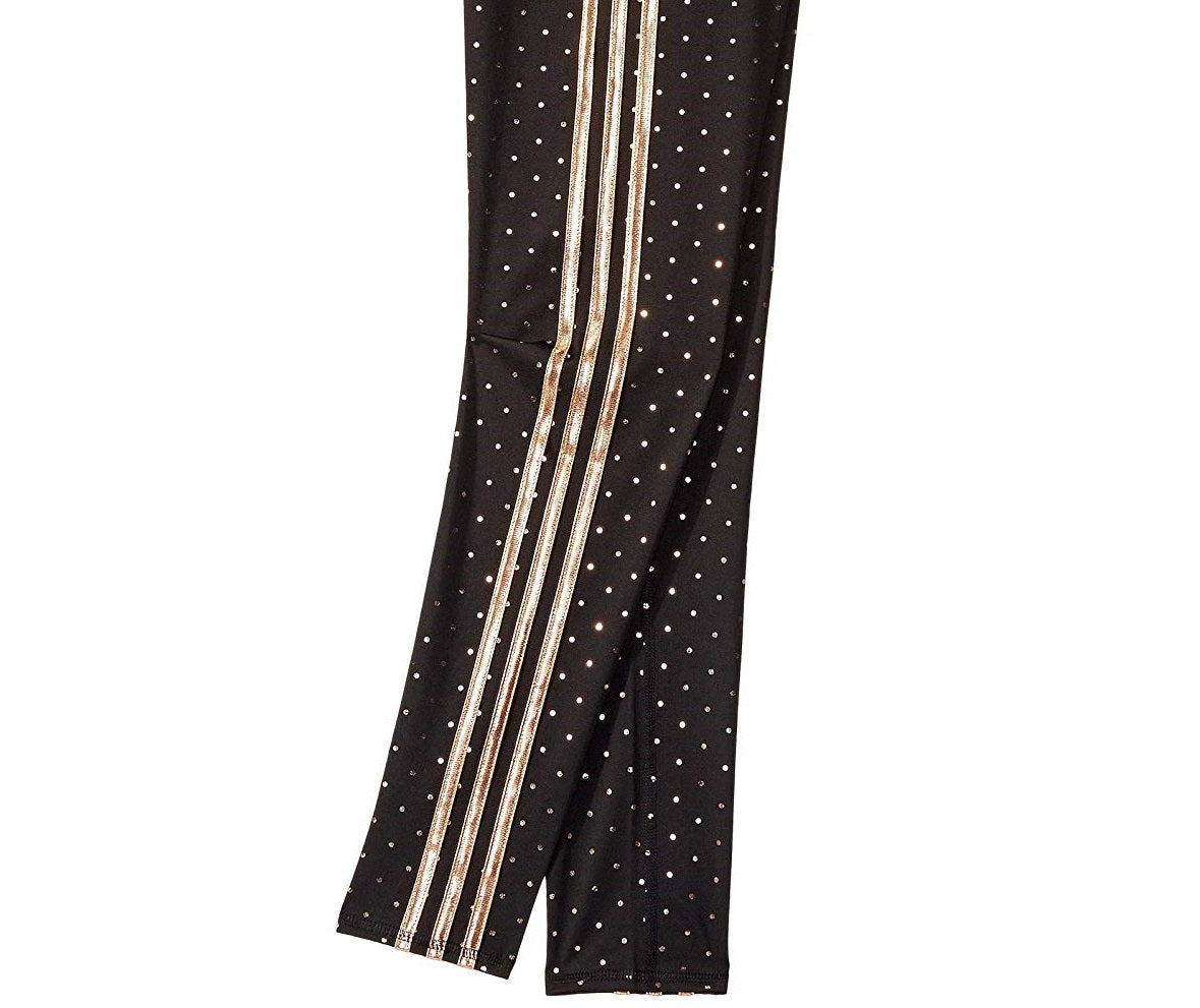 Adidas Girl's Metallic Dot Tights Black Size Medium