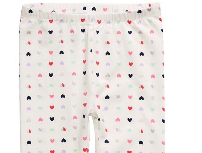 First Impressions Baby Girl's Heart Print Leggings White Size 18MO