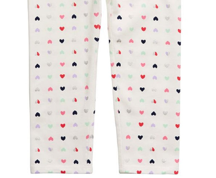 First Impressions Baby Girl's Heart Print Leggings White Size 18MO