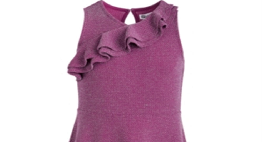 Epic Threads Big Girl's Metallic Ruffled Dress Purple Size X-Large