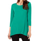 Alfani Women's Printed High Low Tunic Green Size Petite Small
