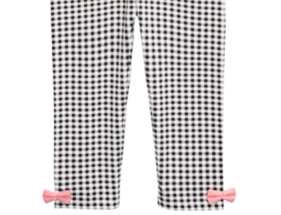 First Impressions Baby Girl's Gingham Bow Leggings White Size 3-6MOS