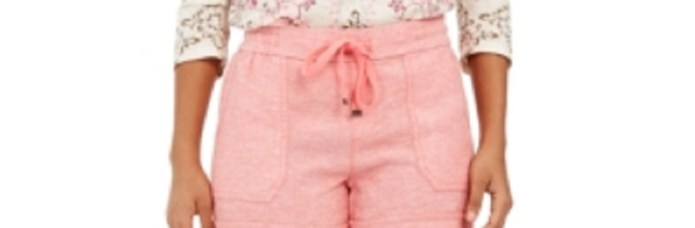 TLC Stores, LLC Women's Linen Shorts White- Size Large